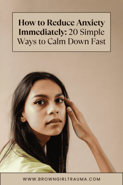 how to reduce anxiety immediately
