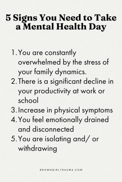 5 Signs You Need To Take A Mental Health Day - BROWN GIRL TRAUMA